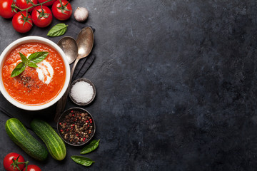 Cold gazpacho soup