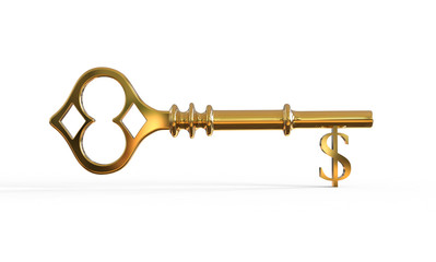 Key to success concept 3D illustration 