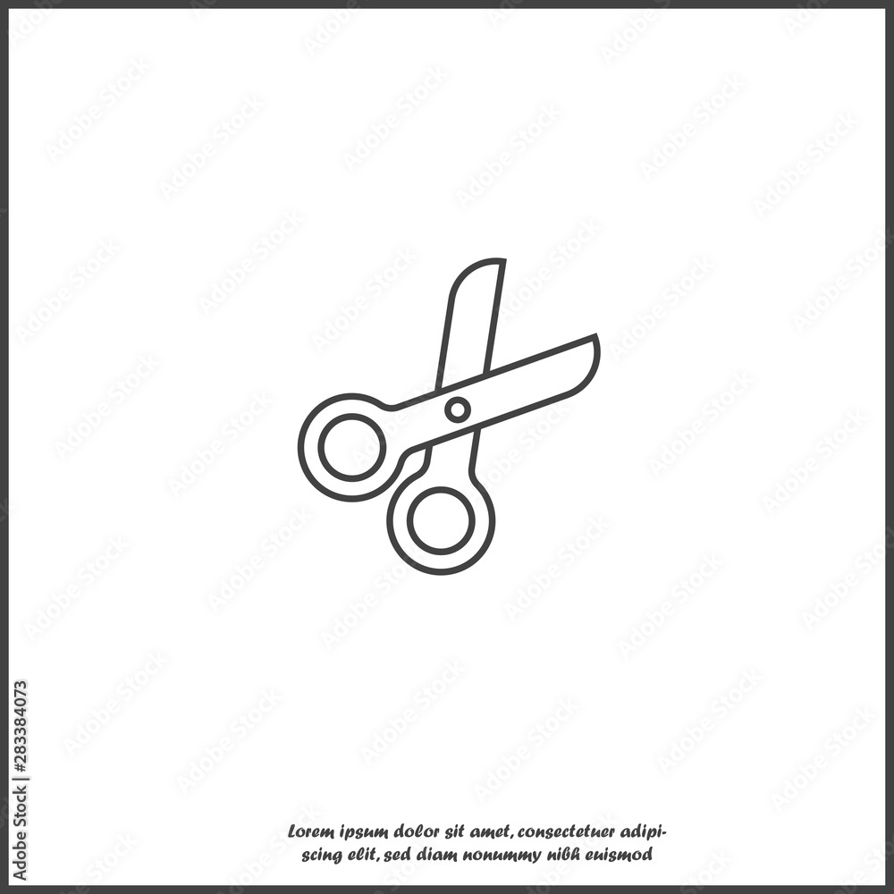 Poster vector scissors icon on white isolated background. layers grouped for easy editing illustration. for