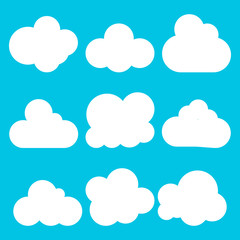 Clouds silhouettes icon isolated on white background. Vector illustration.