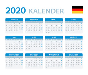 2020 Calendar - vector illustration