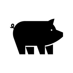Pig logo. Icon design. Template elements