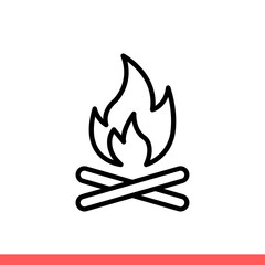 Bonfire vector icon, campfire symbol