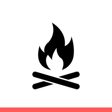 Bonfire vector icon, campfire symbol