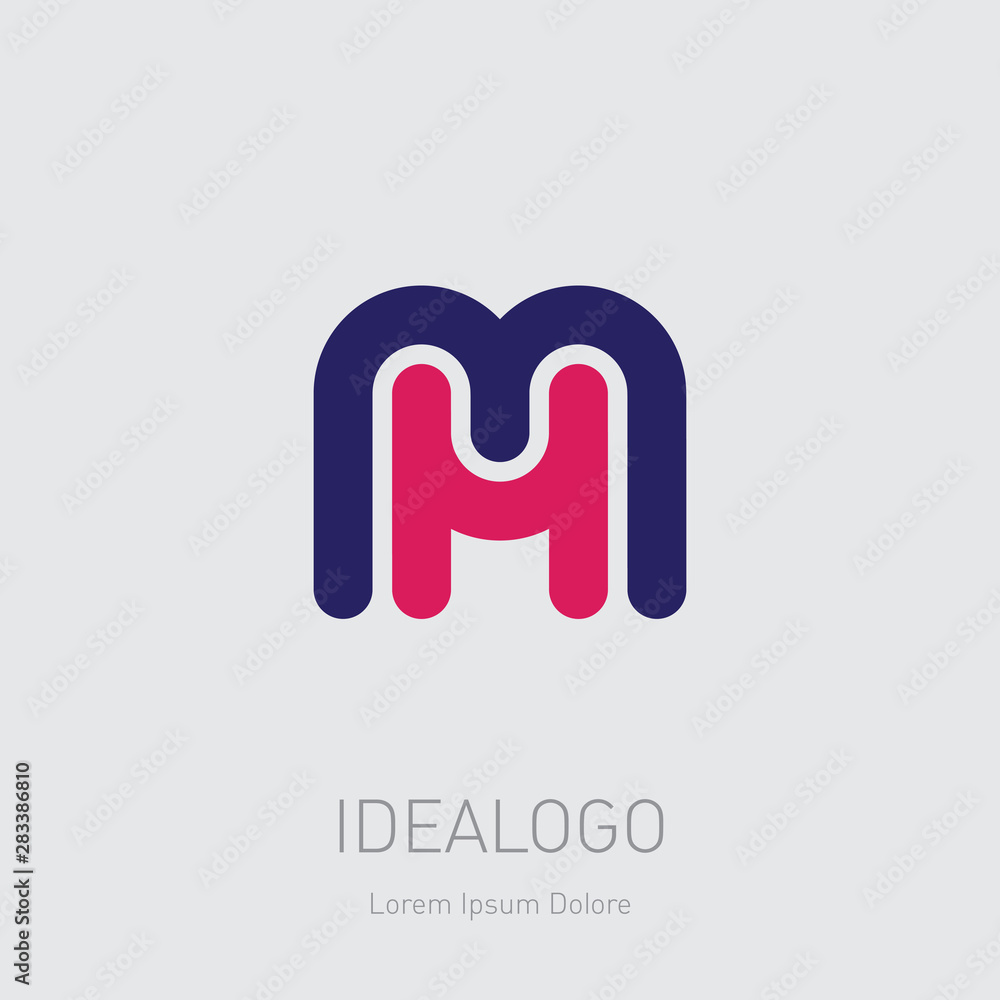 Poster m and h initial logo. mh initial monogram logotype. hm - vector design element or icon.