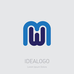 M and W initial logo. MW initial monogram logotype. WM - Vector design element or icon.