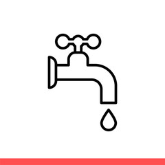 Faucet vector icon, water tap symbol