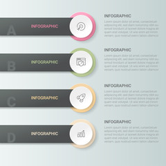Business process template. Timeline infographics with 5 steps or options.