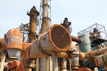 Steel pipe in the factory