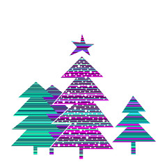 Abstract Christmas trees. New Year festive card.