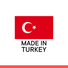 Made in turkey vector icon, national symbol