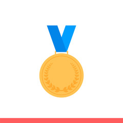 Gold medal vector icon, award symbol