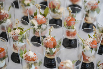 Canapes, fruits, cheese