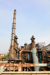 Fototapeta premium pipeline and chimney in the factory