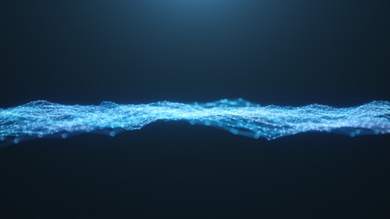 Internet connection technology concept. Cloud computing, neural communications of a supercomputer. Background from triangles connecting dots and lines. Cybersecurity concept, 3D Illustration