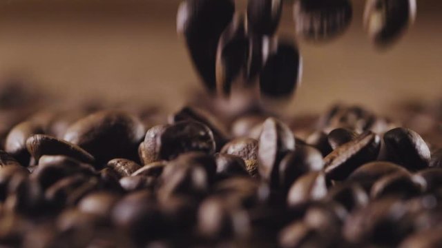 coffe beans slow motion