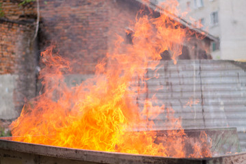 fire in the fireplace