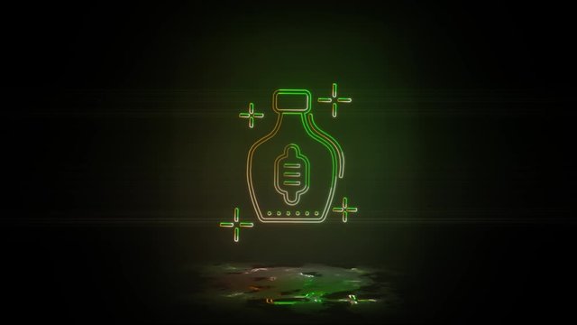 Whiskey, alcohol in neon color effect mp4 video. St Patrick day