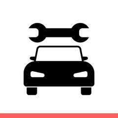Car service vector icon, auto mechanic symbol