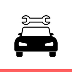 Car service vector icon, auto mechanic symbol