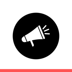 Megaphone vector icon, loudspeaker symbol