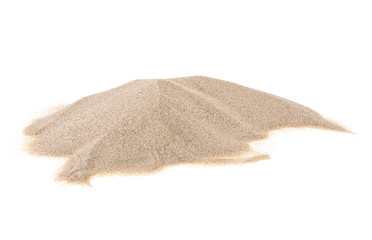Fototapeta na wymiar Pile of desert sand isolated on a white background