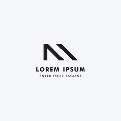 Logo Letter NM Monogram, Concept Letter N + M Simple Design.