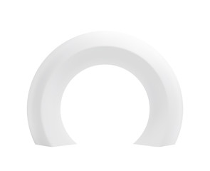 Round white arch template. Isolated vector mockup.