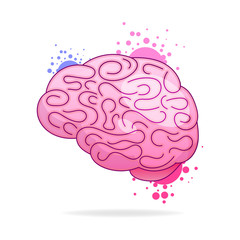 Hand Drawn Brand Vector. Logo Isolated On Colorful Watercolor Paint Splashes.template Design For Business Cards, Applications And Websites.illustration Isolated