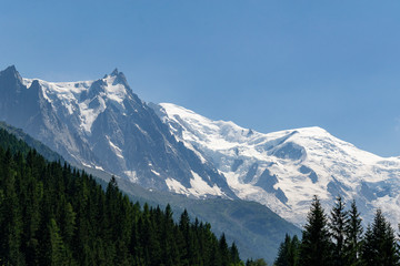 Vue du Mont-blanc depuis Chamonix