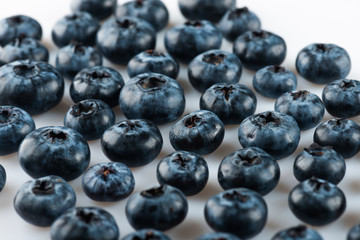 Tasty blueberries isolated on white background.