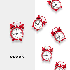 christmas alarm clocks on background