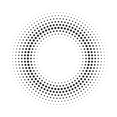 Halftone dotted circular background.Halftone effect  vector pattern. Circle dots isolated on white background. Cosmetic, medicine, advertisement illustration.