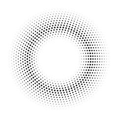 Halftone dotted circular background.Halftone effect  vector pattern. Circle dots isolated on white background. Cosmetic, medicine, advertisement illustration.