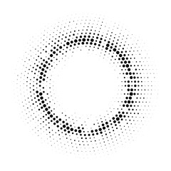 Halftone dotted circular background.Halftone effect  vector pattern. Circle dots isolated on white background. Cosmetic, medicine, advertisement illustration.