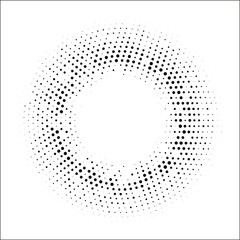Halftone dotted circular background.Halftone effect  vector pattern. Circle dots isolated on white background. Cosmetic, medicine, advertisement illustration.
