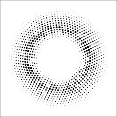 Halftone dotted circular background.Halftone effect  vector pattern. Circle dots isolated on white background. Cosmetic, medicine, advertisement illustration.