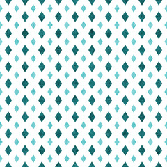 Teal and white diamond abstract geometric seamless textured pattern background