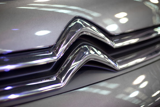 Detail of the Citroen car. Citroen is French automobile manufacturer founded at 1919 and is part of the PSA Peugeot Citroen group since 1976.