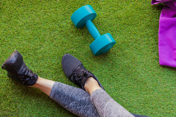 legs of a woman doing stretching