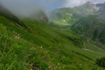 On the way in the mountains