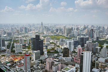 Fototapeta na wymiar Aerial view of Bangkok skyline in Thailand