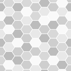 Seamless gray honeycomb hexagon pattern.