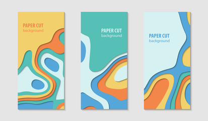 Background for covers, posters, flyers, invitations, banners. Paper cut background. Vector illustration