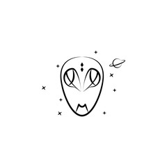 Alien , avatar icon. Element of hand draw ufo icon