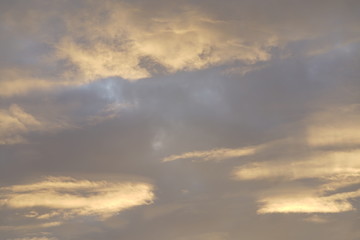 Cloudy orange sky at evening