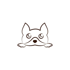 Pug - dog, puppy icon. One of the dog breeds hand draw icon