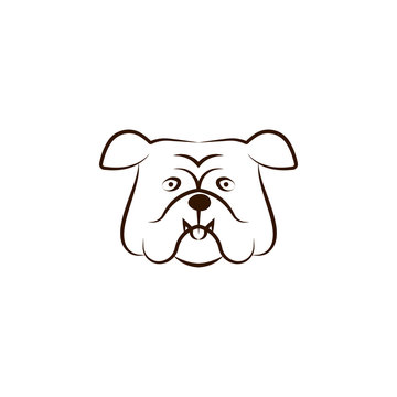 English bulldog icon. One of the dog breeds hand draw icon