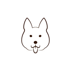 Alaskan malamute icon. One of the dog breeds hand draw icon