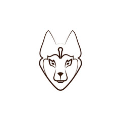 Fototapeta na wymiar Siberian husky icon. One of the dog breeds hand draw icon